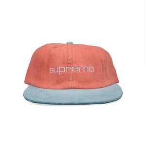 Supreme Denim Suede Compact Logo 6-Panel 'Pink'